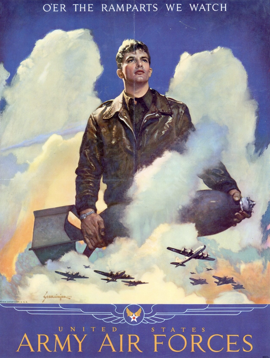 "O'er The Ramparts We Watch", an often reproduced poster promoting the United States Army Air Forces. 